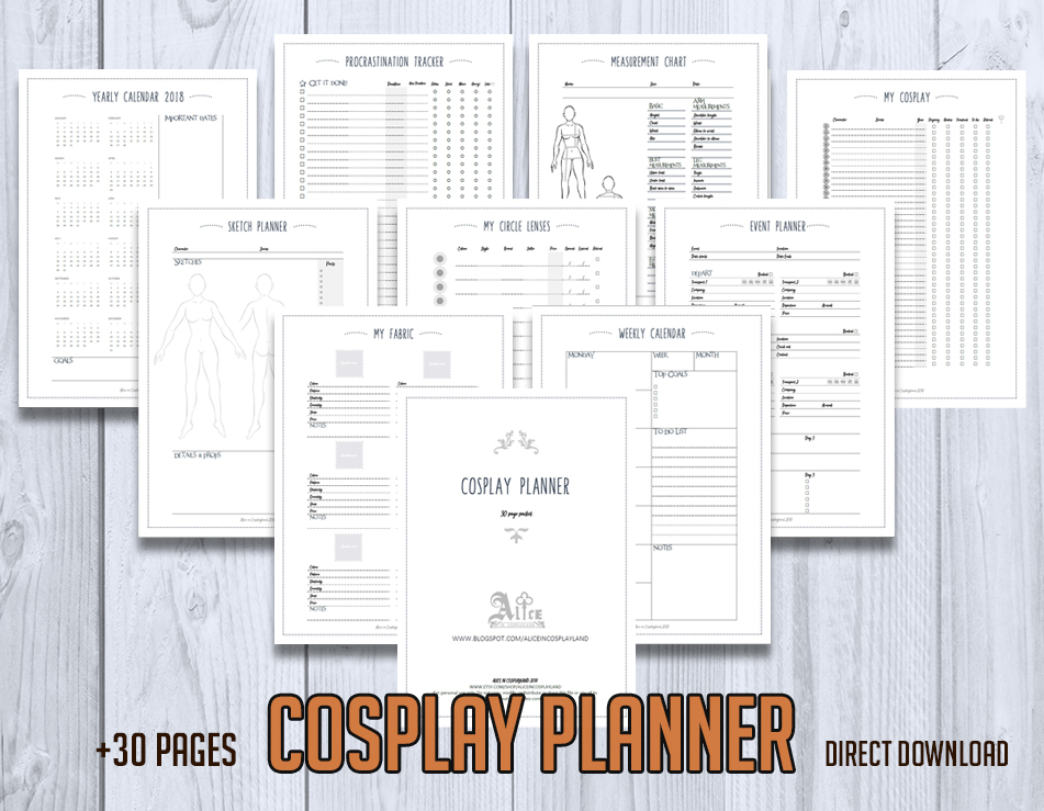 Cosplay Planner. Plan your cosplay year Alice in Cosplayland