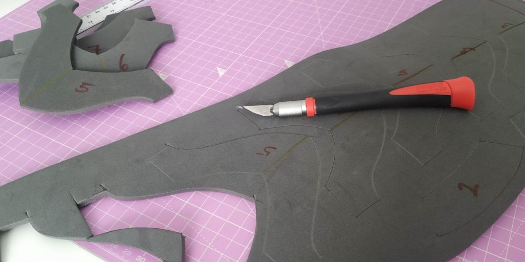 cutting foam armour pieces