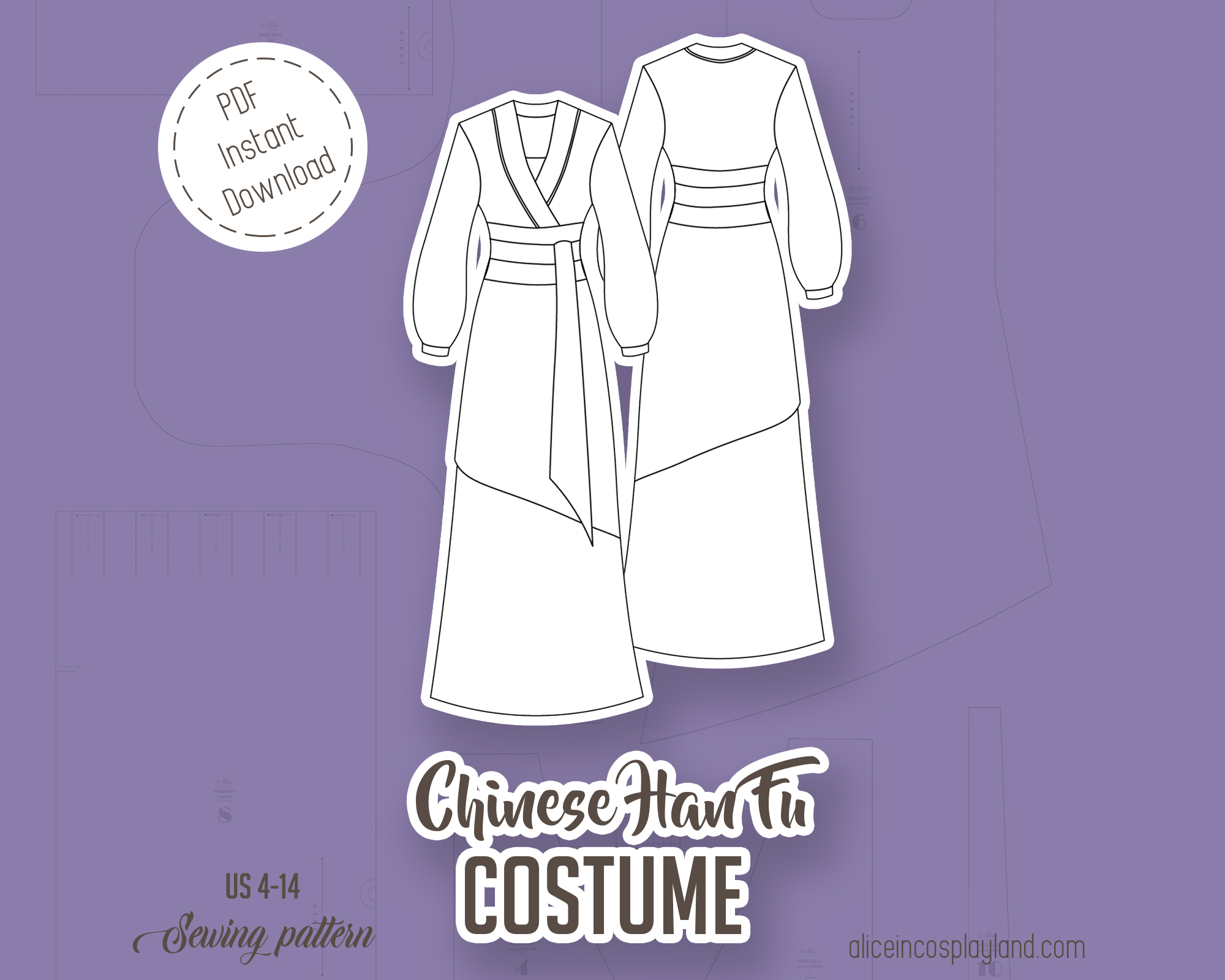 chinese han fu dress pattern