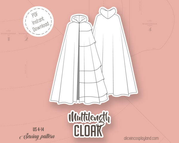 Multilength cloak sewing pattern