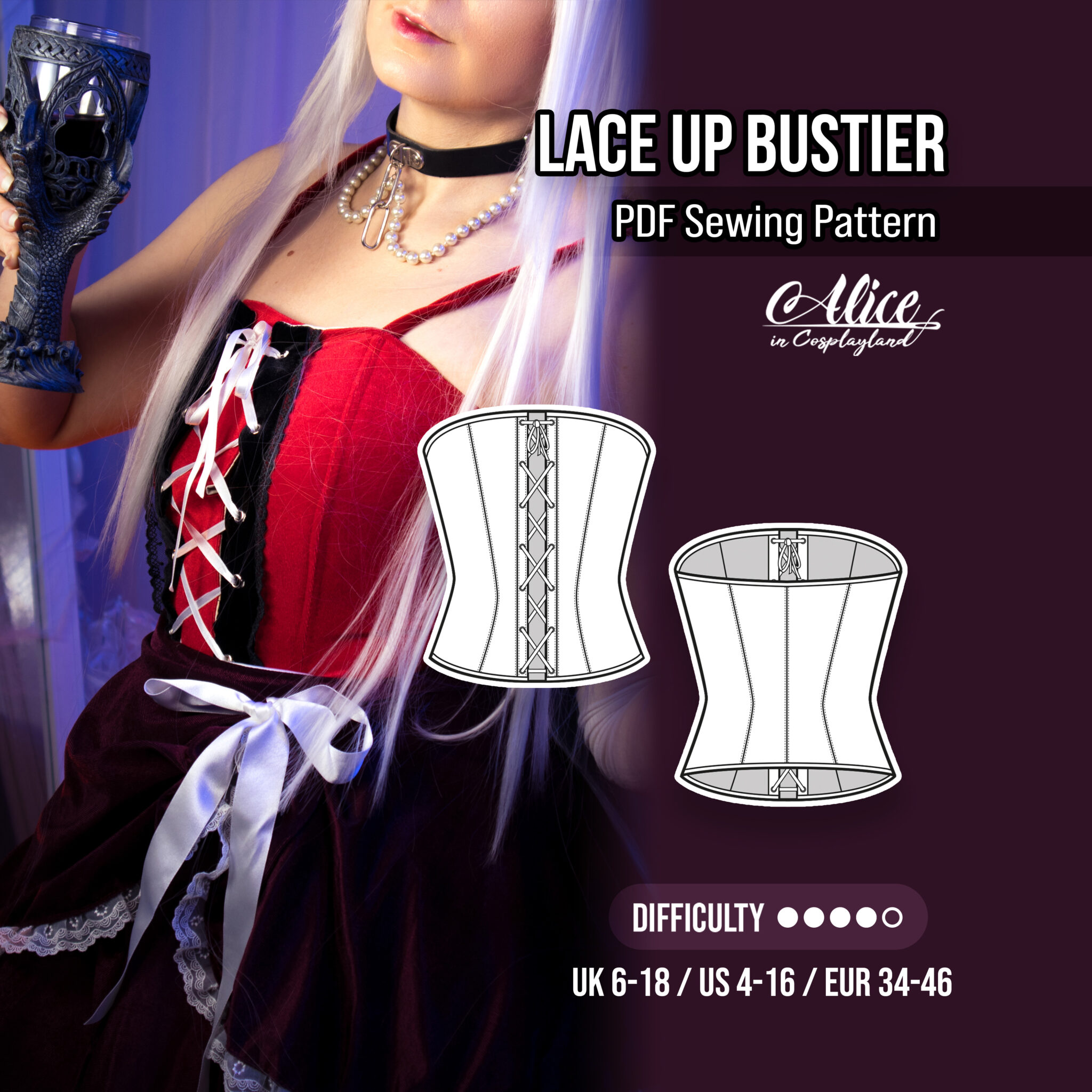 Front Lace Up Bustier Sewing Pattern