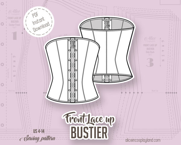 Front Lace Up Bustier Sewing Pattern