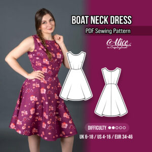 Boat Neck Dress Sewing Pattern