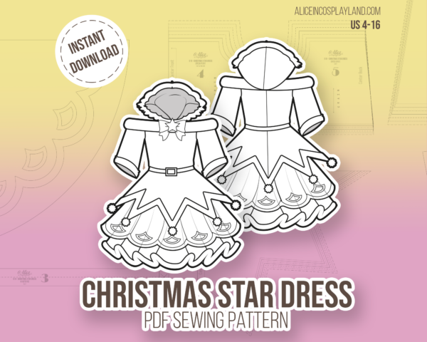 Christmas Star Dress Sewing Pattern