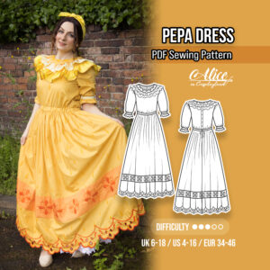 Ruffle Collar Maxi Dress Sewing Pattern