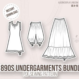 1890s undergarments bundle sewing pattern