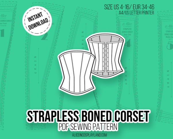 Srapless Boned Corset Sewing Pattern