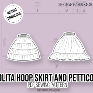 Lolita hoop skirt and petticoat sewing pattern