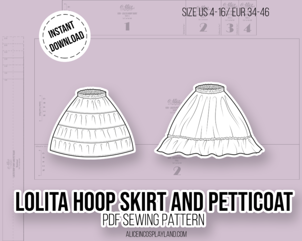 Lolita hoop skirt and petticoat sewing pattern