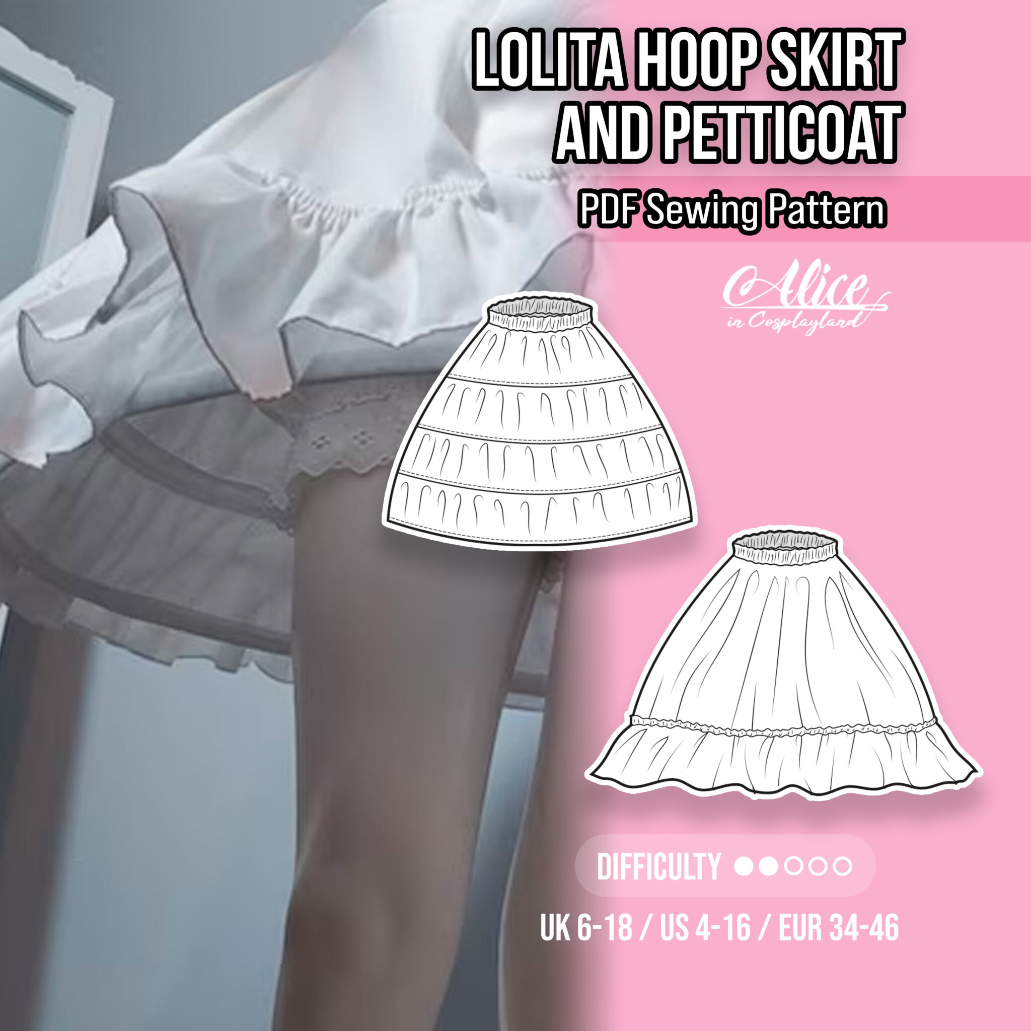 Lolita Hoop Skirt and Petticoat Sewing Pattern