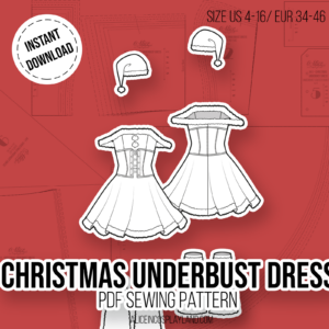 Christmas Underbust dress Sewing Pattern