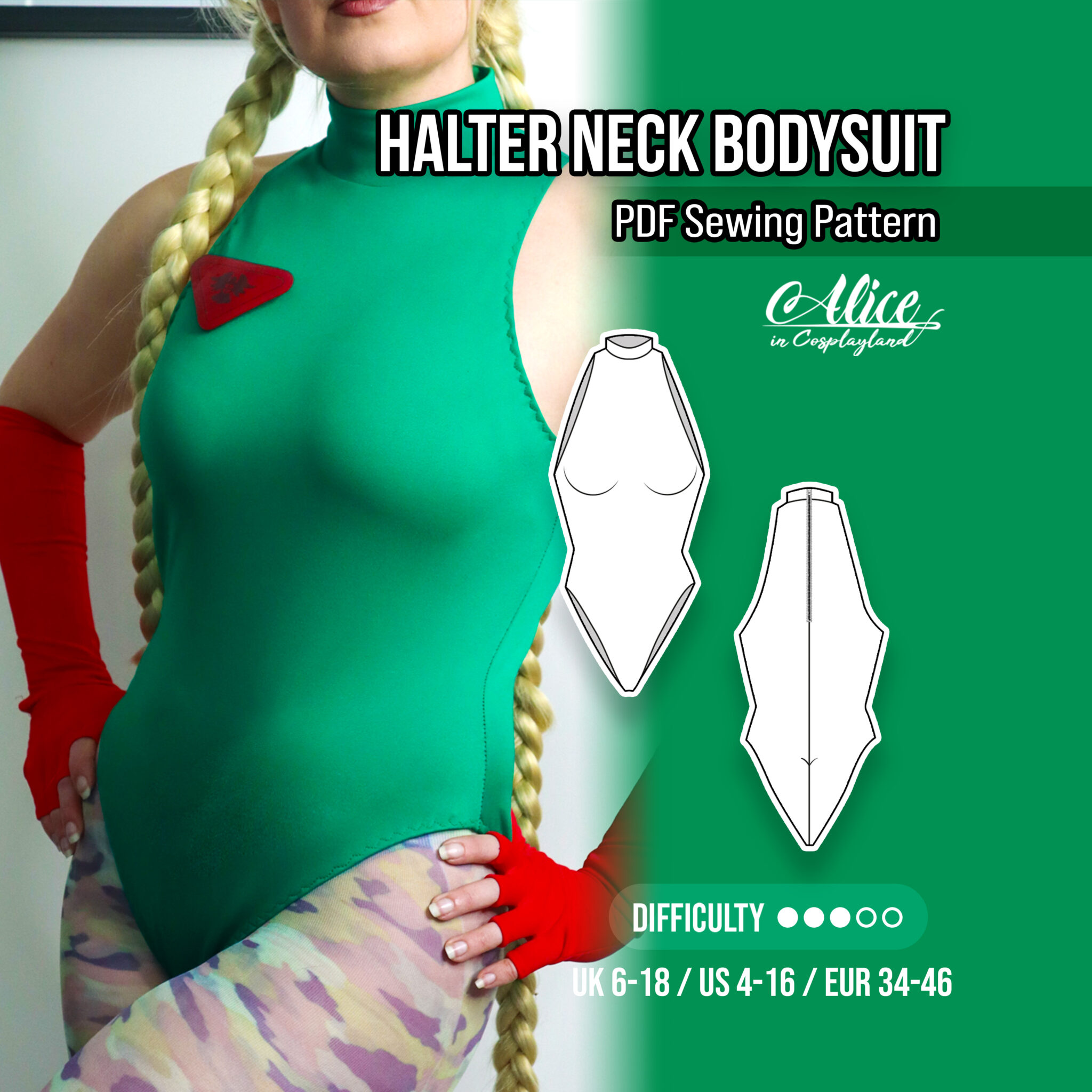 Halter Neck Bodysuit Sewing Pattern