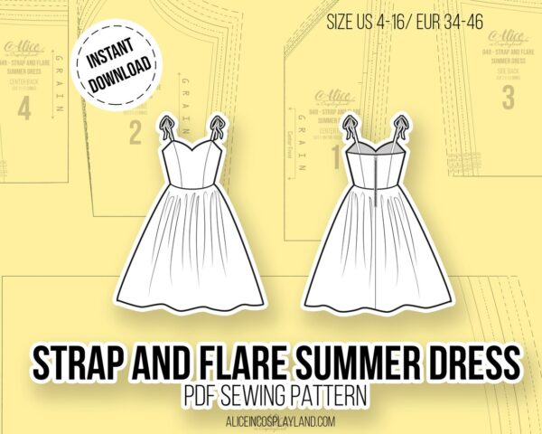 Strap and Flare Summer Dress Sewing Pattern