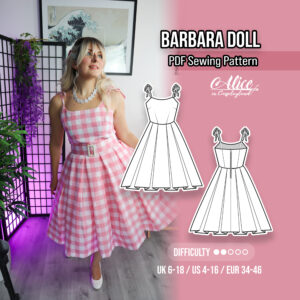Barbara Doll Dress Sewing Pattern