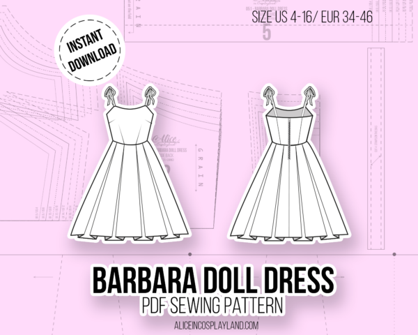 Barbara Doll Dress Sewing Pattern