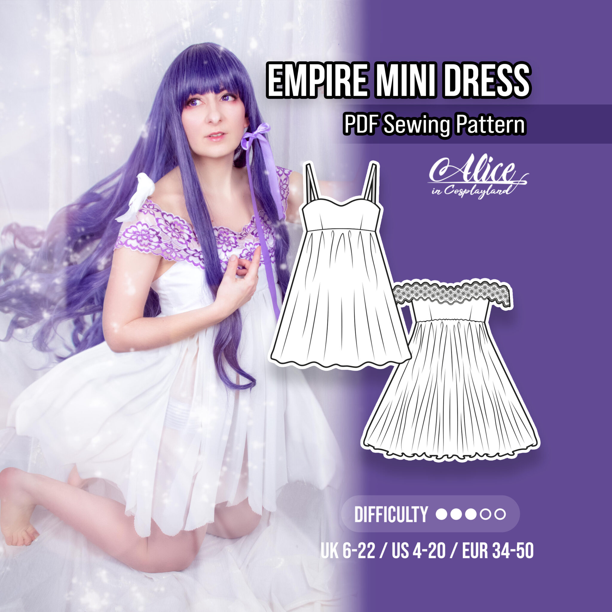Empire Mini Dress Sewing Pattern