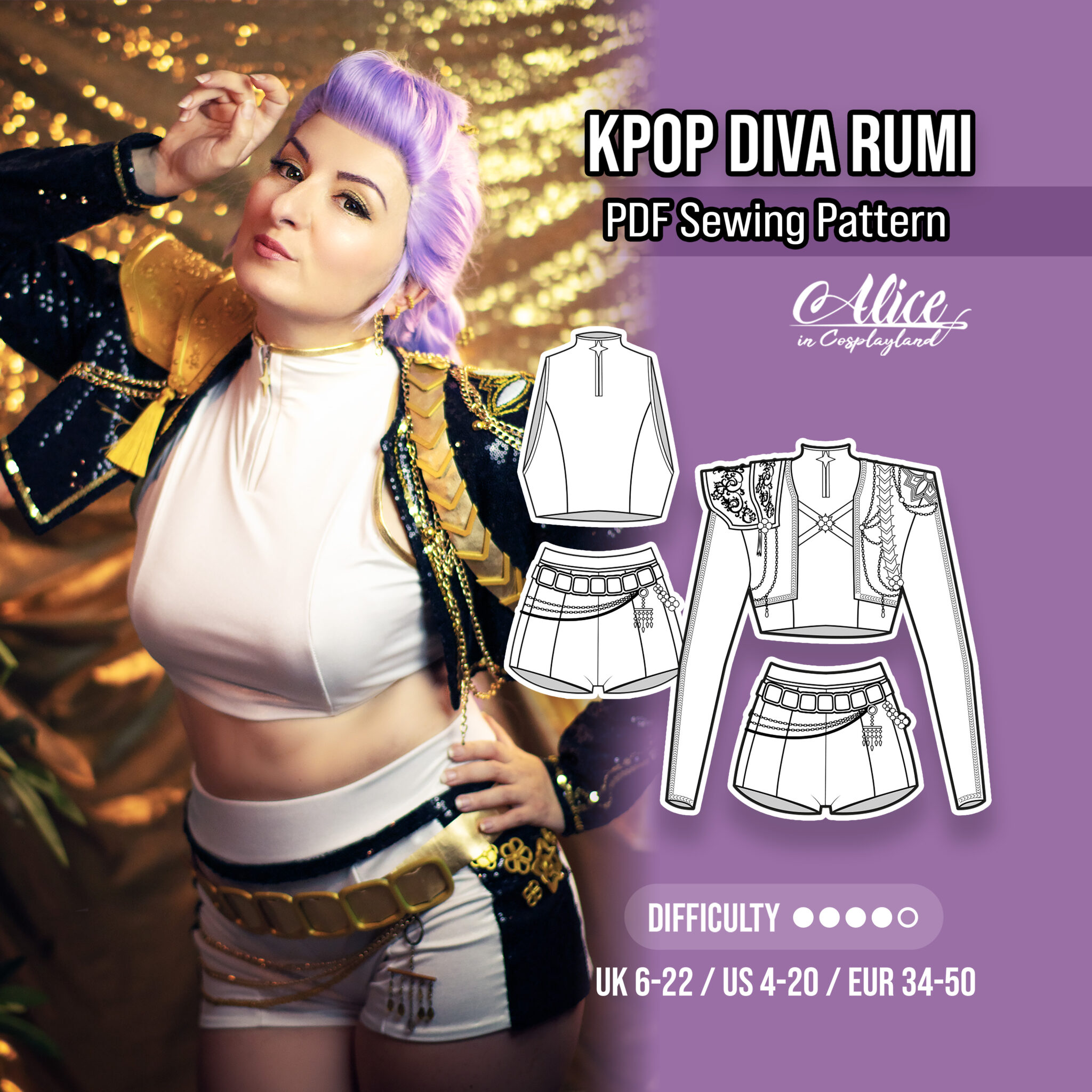 Golden Kpop Diva Rumi Sewing Pattern