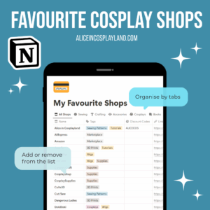 Favourite Cosplay Shops Notion Template
