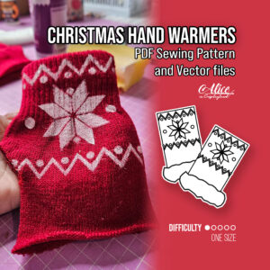 Christmas Hand warmers Sewing Pattern and Vector