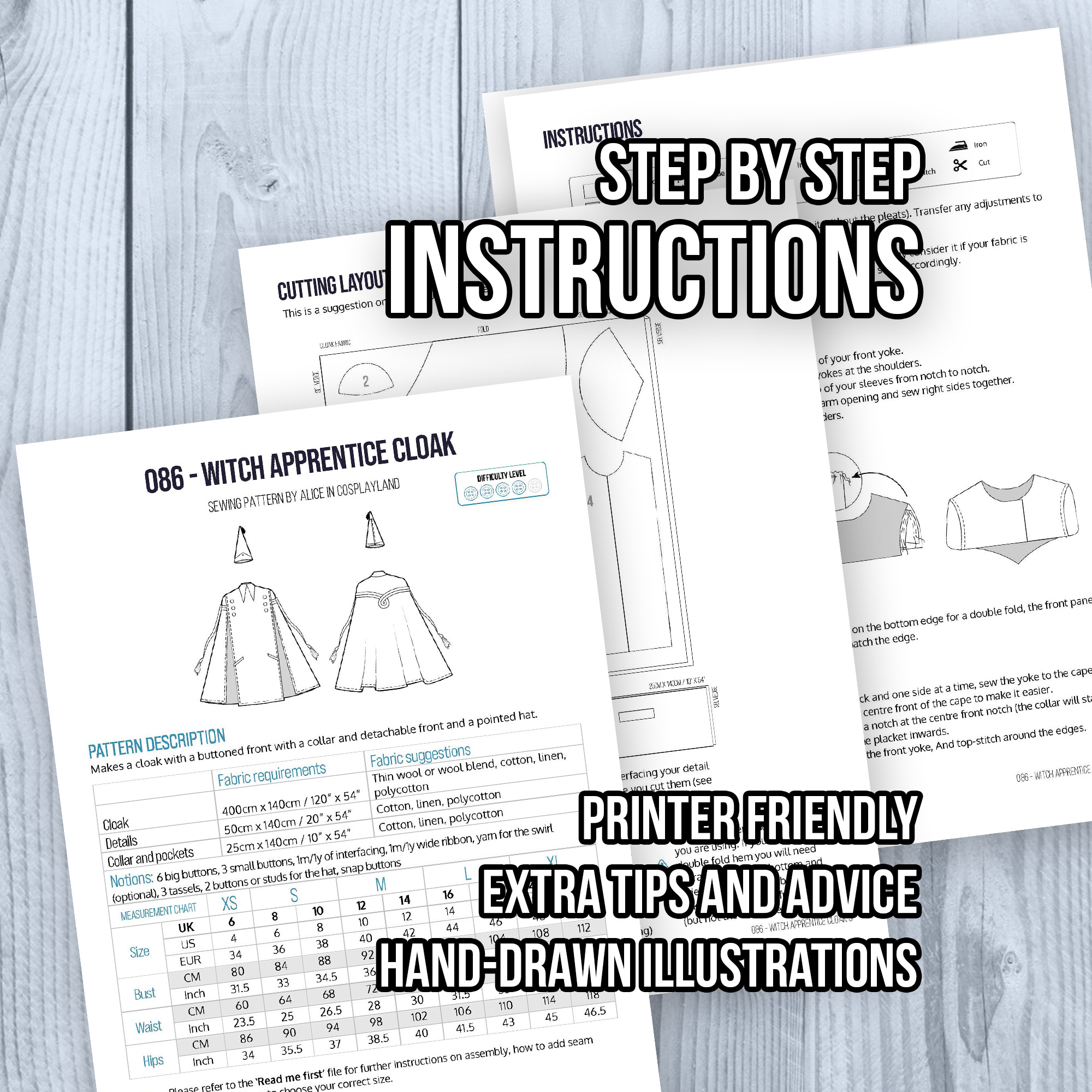 Witch apprentice Cloak Sewing Pattern - Image 10